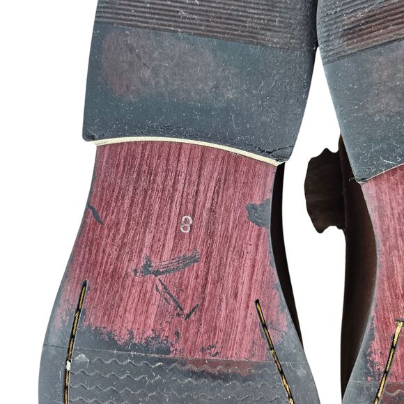 Zriang Mens Brown Leather Round Toe Lace-Up Ankle Chukka Boots Size 8 - Picture 9 of 9